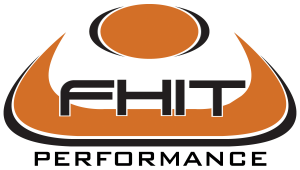 Orange swoosh-and-oval logo displays stylized text: "FHIT" and below it "PERFORMANCE" on white background.